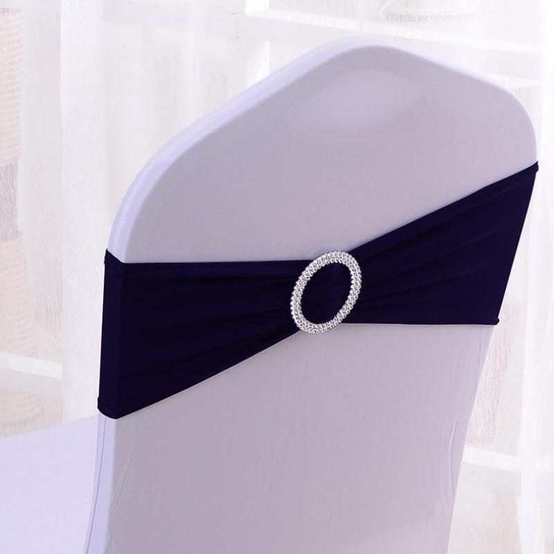 Wedding Decoration Birthday Party Chair Cover Elastic Hoop Bow Tie Elastic Fabric with Circular Buckle Suitable for All Banquet Chairs in The Hotel