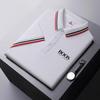 Summer New Ice Ion Fiber Embroidered Polo Shirt with Polo Collar for Moisture Wicking and Sweatwicking