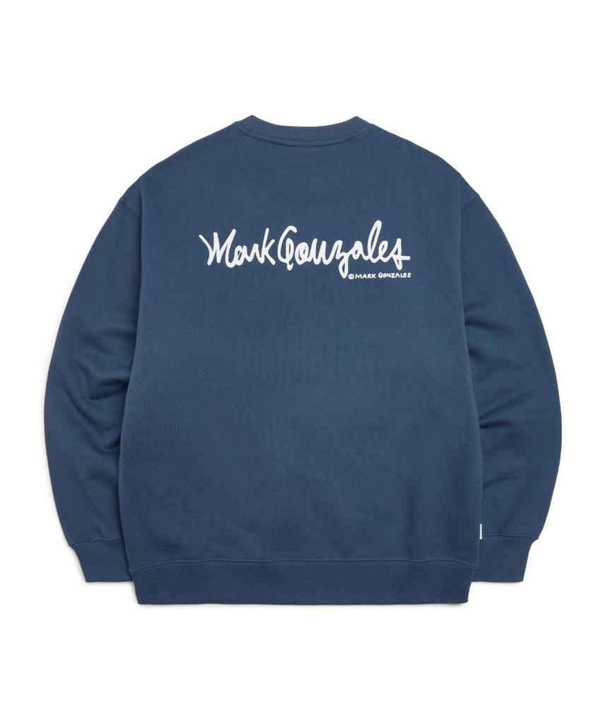 Mark Gonzales Angel Wappen Sweatshirt - D/Blue