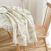 Yimanqiyun Round Cotton Linen Tablecloth with Floral Sketch Print