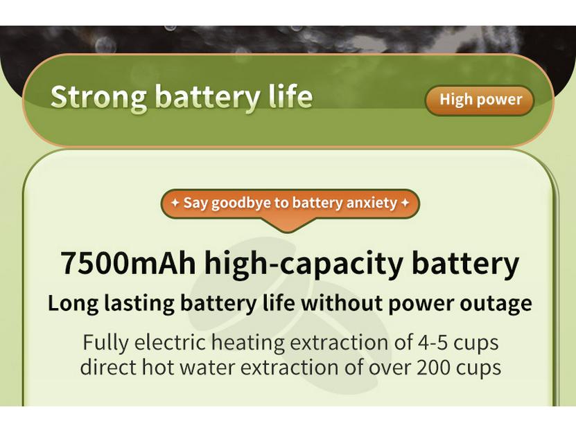 Bezdrátový přenosný kávovar na espresso s tlakovým systémem čerpadla ovládaným jedním tlačítkem