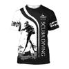 Custom Name 3D Print Diver T Shirts Tops Summer Short Sleeve Casual Scuba Diving Tshirt for Men Clothes Mens Shirts
