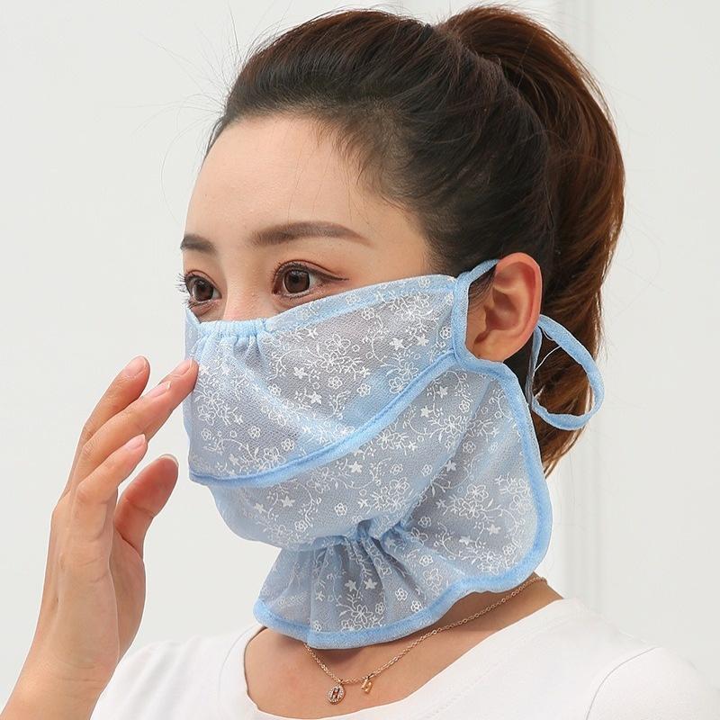 Anti-Uv Sunscreen Mask Breathable Ear Cord Face Cover Scarf Hanging Ear Dust-Proof Scarves Mask Summer Dust-Proof Veil