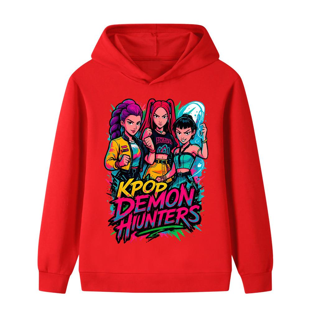 B1215 Kids Boys Girls Sajaboys Kpop Rumi Zoey Mira Print Long Sleeves Hoodie