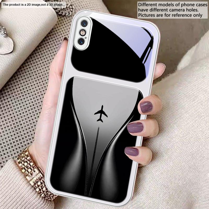 Aircraft in gradual flight For iPhone 17 Air 16 E 15 14 13 Plus 12 mini 17 Pro Max 11Pro XR Xs 7 8 11 Tempered Glass Phone Case