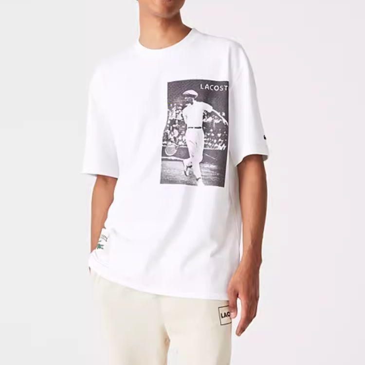 LACOSTE SS22 T Shirt Men's White TH2796-001