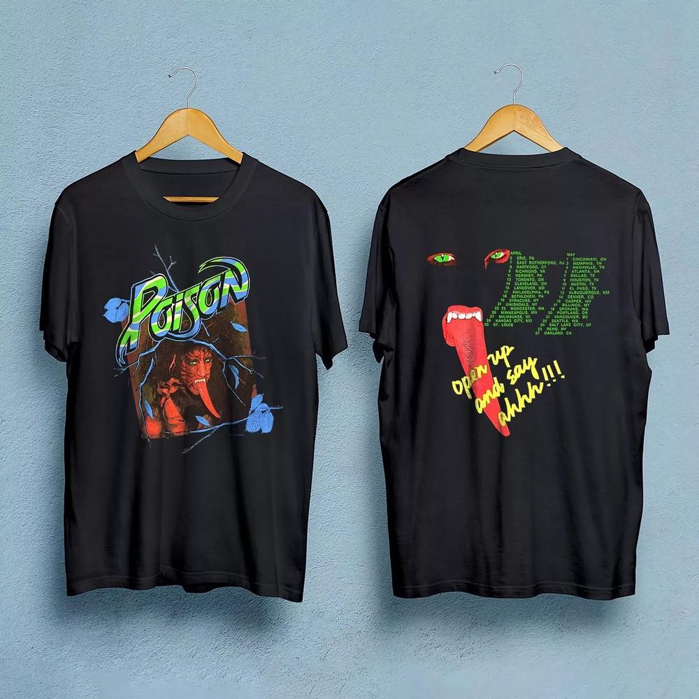 Poison Band  POISON Open Up And Say Ahh Tour 1988 T Shirt Full Size S-5XL Unisex T-Shirt S
