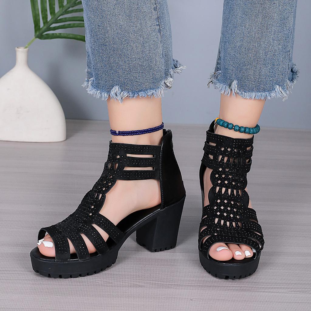 Fashion Women High Heel Sandals Summer Rome Fashion Hollow Platform Sandals Comfortable Outdoor Casual Dress Shoes Sandalias De Mujer