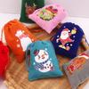 6/8/12pcs Christmas Velvet Gift Bags Drawstring Biscuit Candy Bag Gift Packaging Bags New Year Bracelet Jewelry Storage Pouch