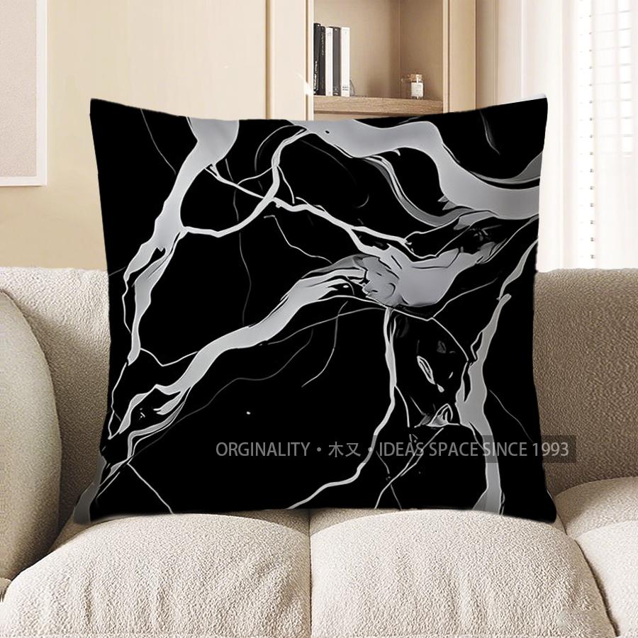 Home Decor Modern Black And White Abstract Pattern Pillow Pattern Cushion Cover Suitable For Sofa Bedroom Car Pillow Cover