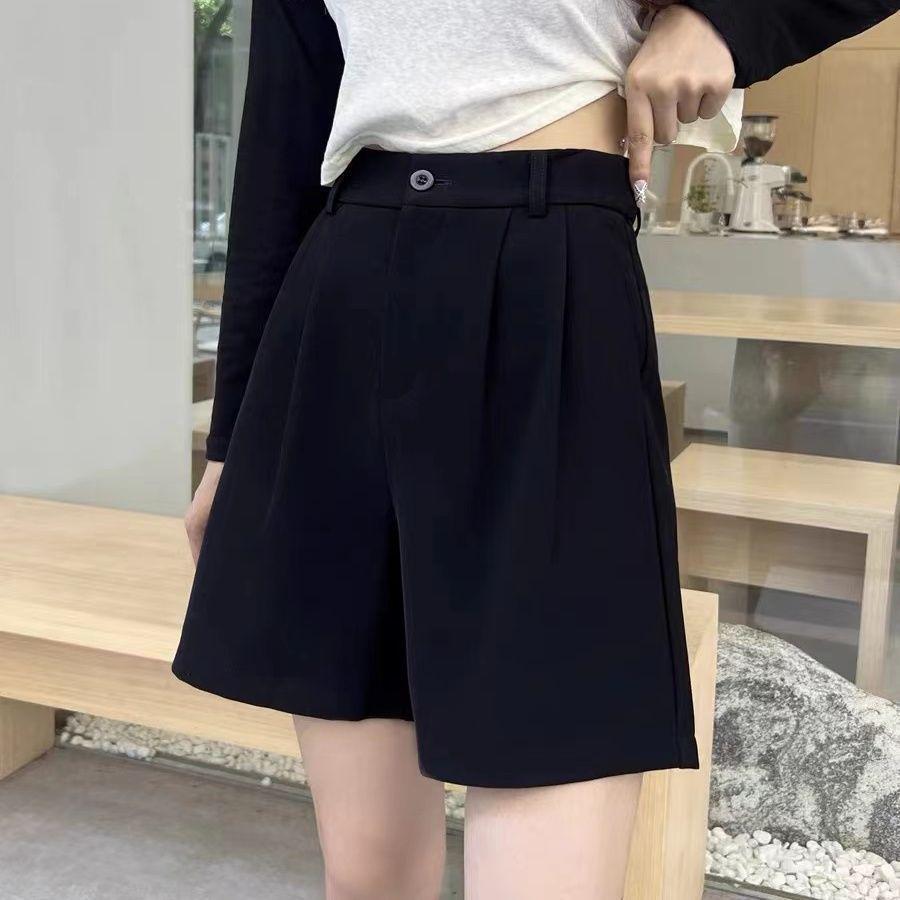 Spring-Summer High Waist Slimming Cigarette Pants: Straight-Leg, Nine-Point Formal Wear, Loose Drape, Tapered Suit Pants for Women S (Below 100 lbs)