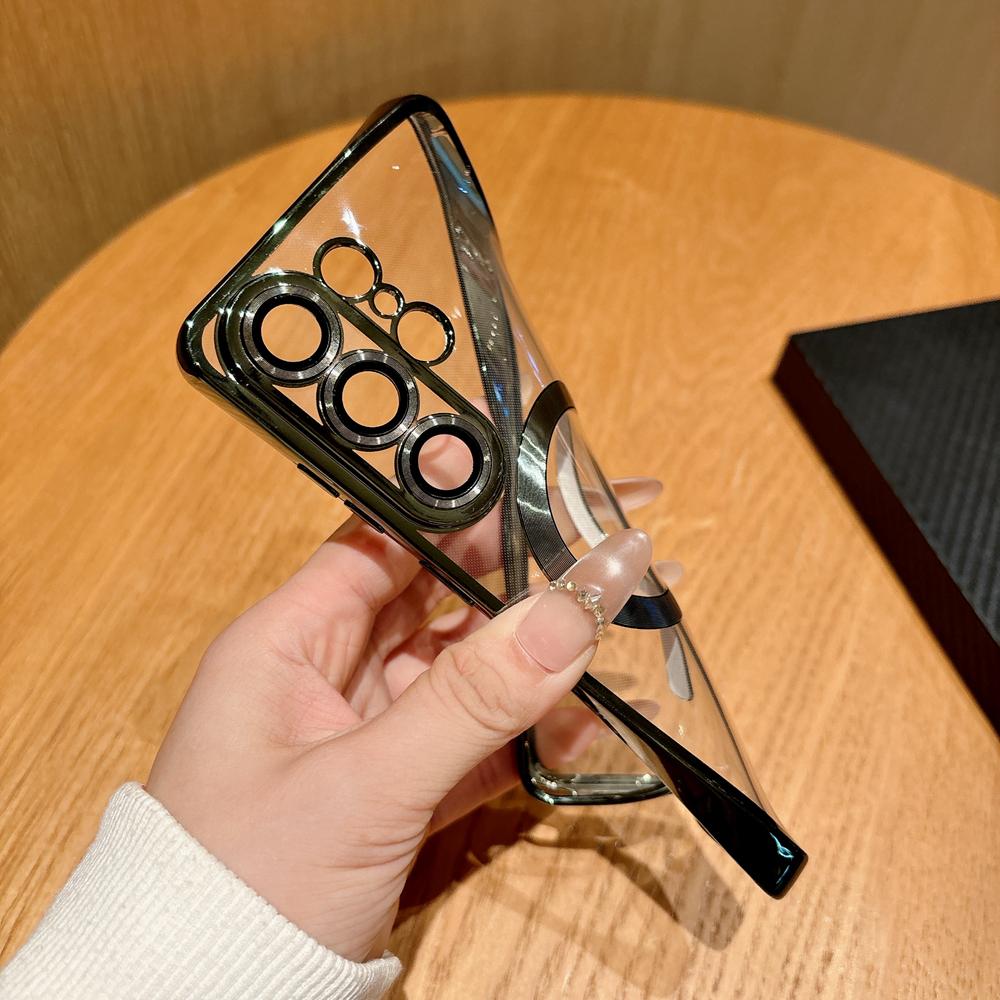 KEYSION Magnetic Plating Transparent Case for MagSafe for Samsung Galaxy S26 Ultra 5G S26+ Shockproof Lens Protector Phone Cover