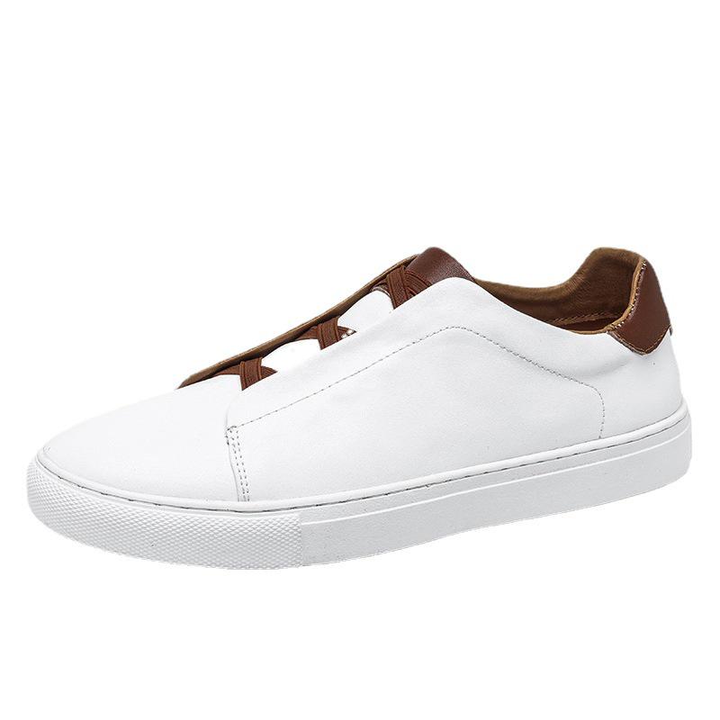 Herbstliche Freizeit-Lederschuhe für Herren von großer Marke - Vielseitig, Modisch, Trendige weiße Sneaker