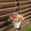 Artificial Hanging Flower In Basket for Outdoor Indoor Courtyards Decorations, Hanging Flower Plant Basket for Spring