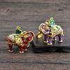 New Design 3D Enamel Elephant Crafts Key Holder Fashion Crystal Animal Bag Pendant Unique Jewelry Gift Bag Charm