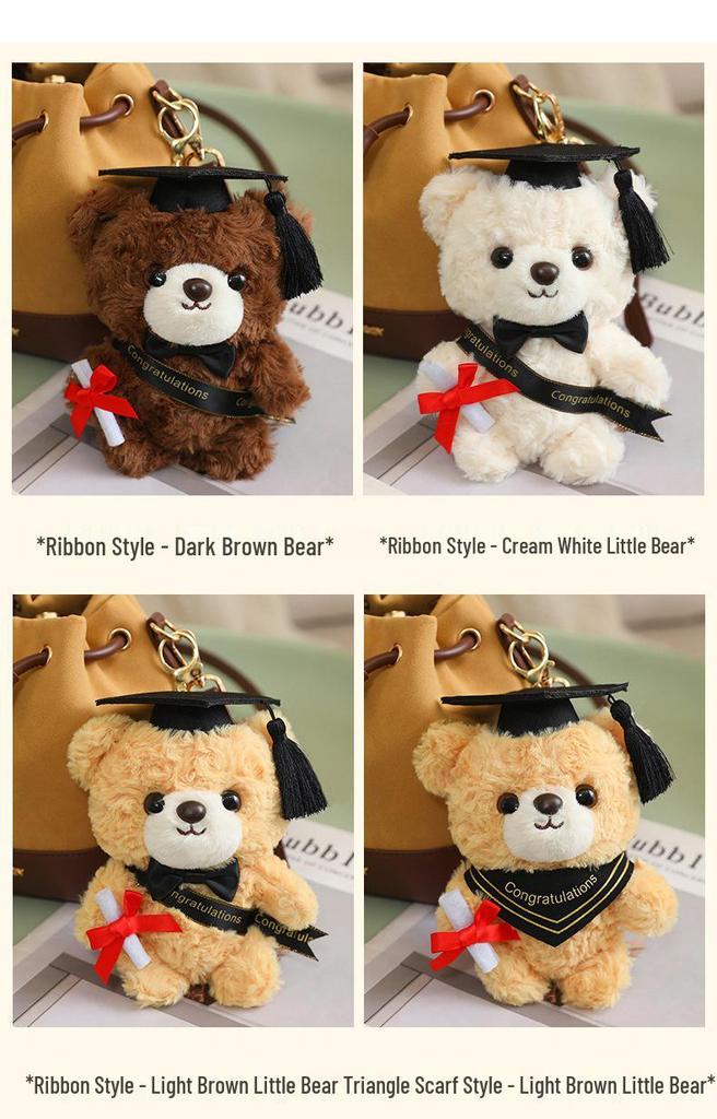 Graduation Bear Plush Toy with Doctoral Hat - Perfect Commemorative Gift for Graduation Season