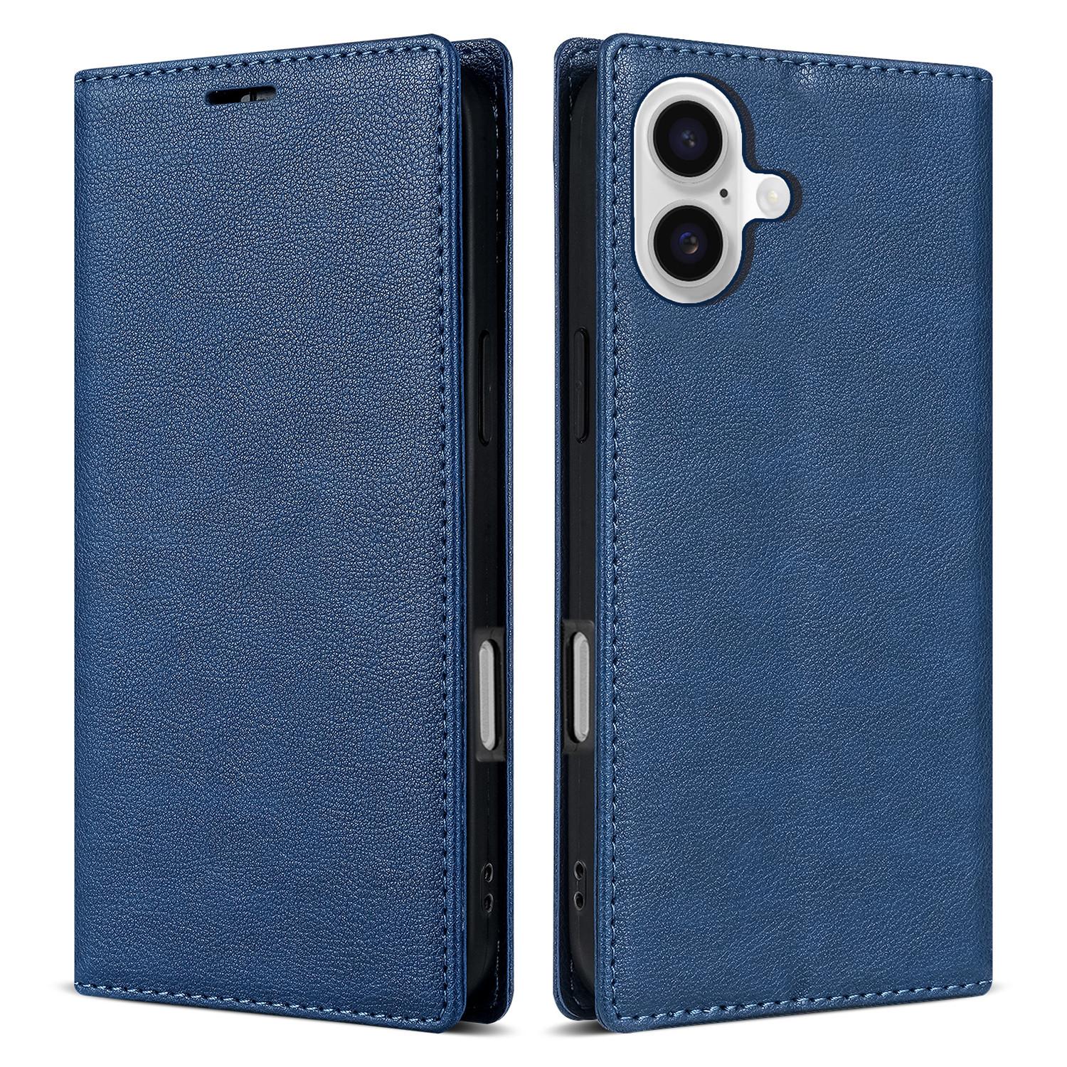 

Для iPhone 17 Чехол-кошелек Магнитная застежка Кожаный чехол для телефона из ПУ Blue