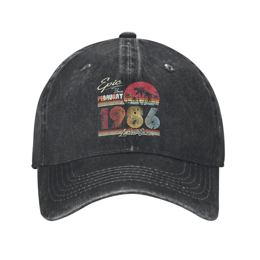 Unisex Vintage  Birthday Year  Years Old Printed Hats Vintage Distressed Denim Baseball Cap Adjustable