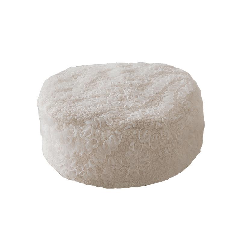 Japanese Style Tatami Embroidered Flannel Cushion Cover 45cm Round Seat Cushion Cover Meditation Futon Yoga Mat Decor Footstool