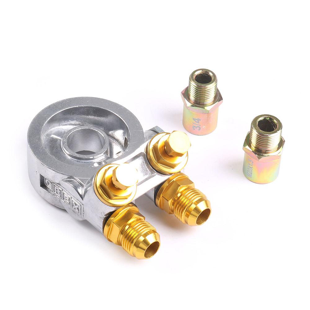 Oil Filter Cooler Sandwich Thread Plate Adapter for Honda Aluminum Oil Adapter With Connectors M20*1.5 and 3/4