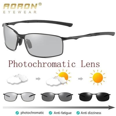 aoron Photochromic Polarized Sunglasses Driving Glasses Metal Frame Goggles UV400 Anti-Glare Eyewear Men Women
