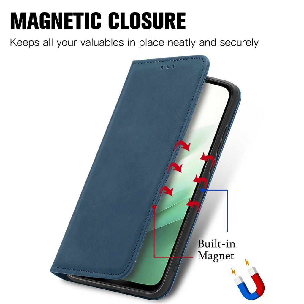 Dla Xiaomi Redmi 15 5G (Światowy) (169mm) Skórzane etui z uchwytem na karty, magnetycznie absorbowane etui na telefon