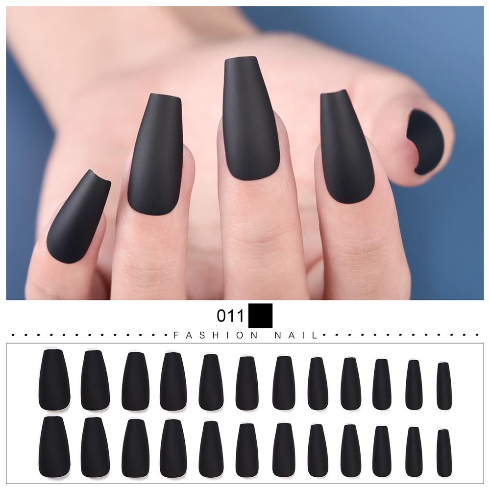 

KADS окрашенные накладные ногти 24 шт., французские ногти в форме гроба, накладные ногти, мути-размер, полное покрытие, носимые ногти