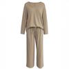 2025 Spring Ice Silk Stretch Pajama Set - Women's Loose Long Sleeve Top & Pants