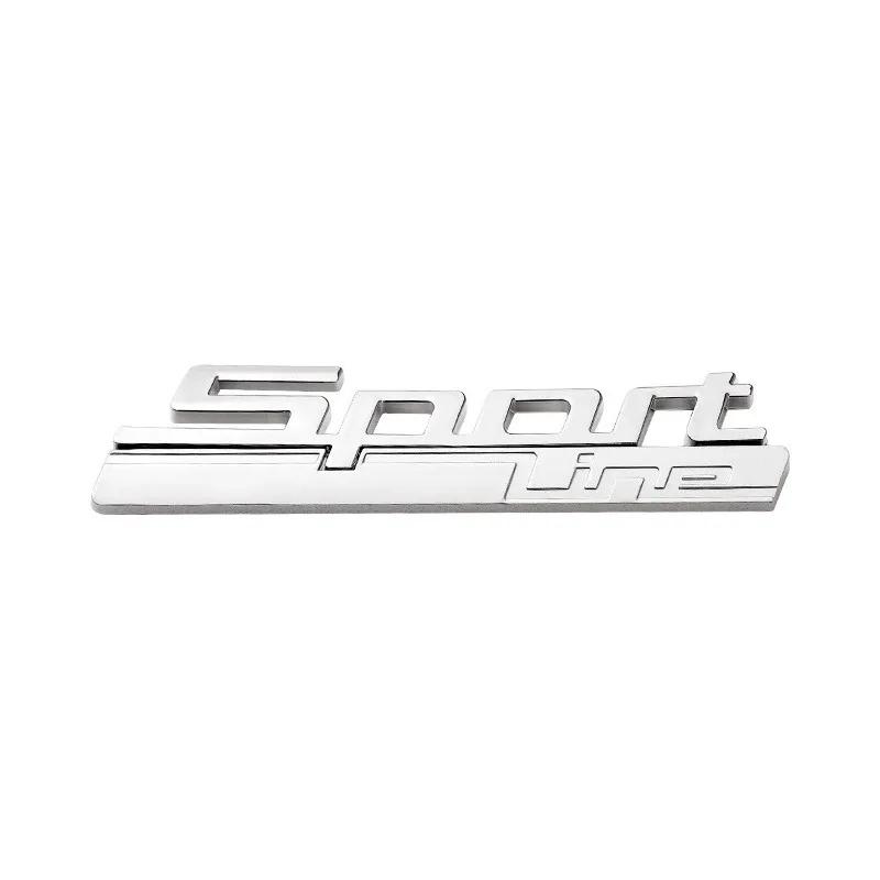 1Pc 3D Metal Logo Car Side Fender Emblem Badge Sticker Decal Acessories Sport Line