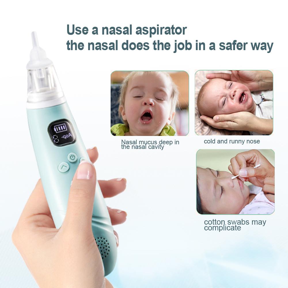 Aspirateur Nasal Électrique Pour Bébé – 3 Embouts Silicone – Aspiration Réglable – Anti-refoulement Avec Musique Et Lumière