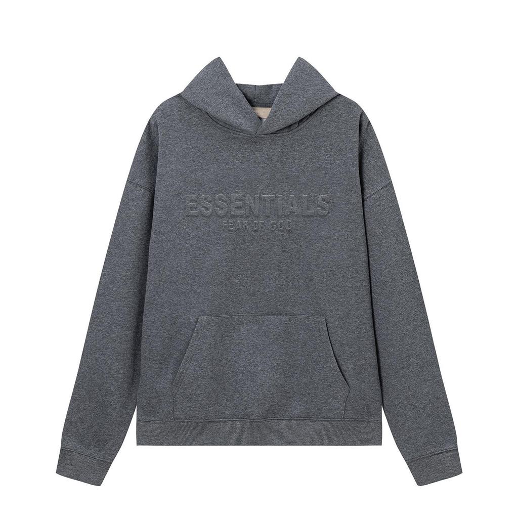 FEAR OF GOD ESSENTIALS Unisex Samt-Hoodie mit Beflocktem Schriftzug