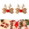 Sparkling Hair Clip with Sequins Cute Bowknot Deer Horn Hairpin for Girls Perfect Festive Headwear Christmas Present