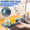 Kitchen Telescopic Sink Rack Organizer Drainer Rack Storage Basket Bag Faucet Holder AdjustableBathroom Holder Sink Kitchen Tool