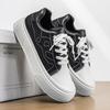 Men Thick Sole Color Block Lace Up Casual Skateboard Sneakers Walking Shoes