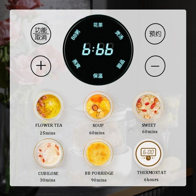 500W Intelligence Multi Functional Health Pot Large Capacity Soup Boiler Teapot Household Timeable Stewing Cookware
