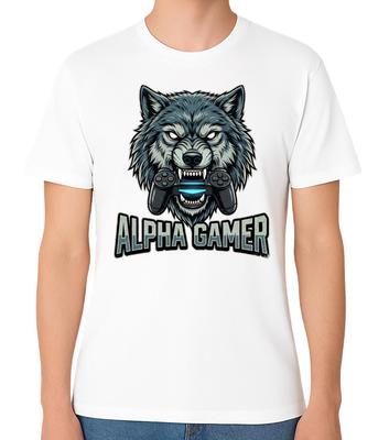 Alpha Gamer Wolf Controller Graphic T-Shirt Gaming Gift Unisex Tee