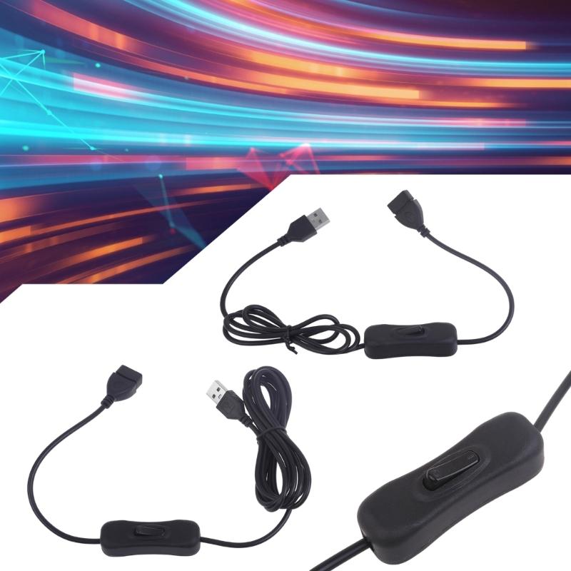 Extension Cable Line with On Off Switchs Suitable for USB Powered Electronics Travel Recorder Phone Laptop LED Desk Lamp