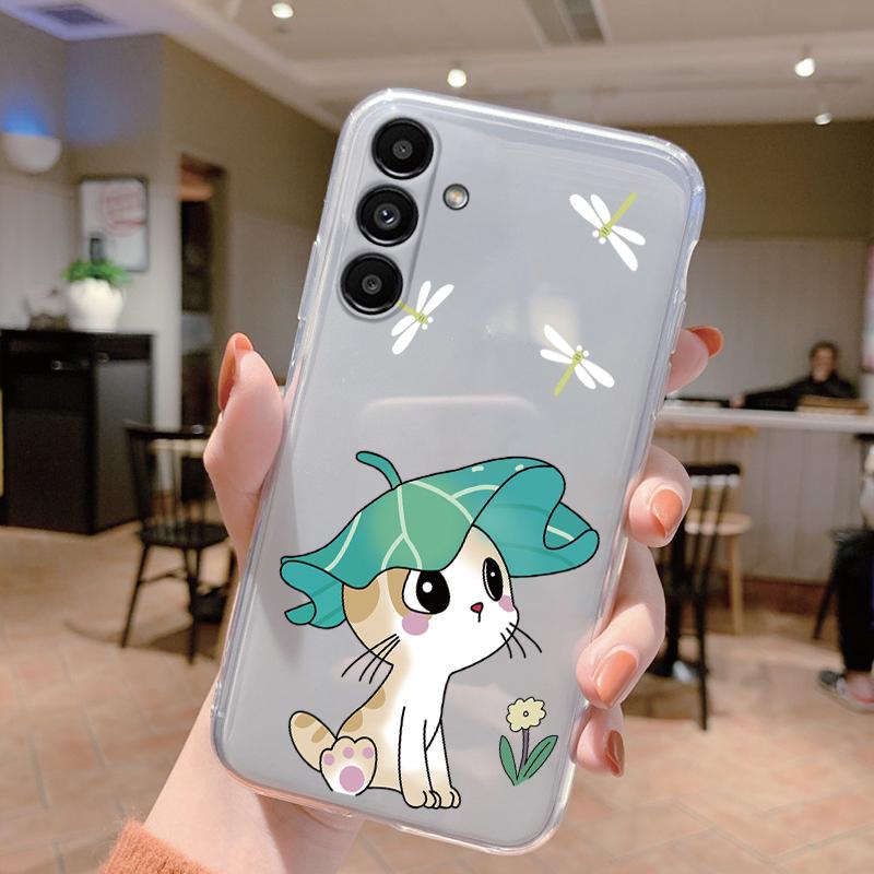 Clear Case For Samsung Galaxy A24 4G Shockproof Cover Cartoon Cute Soft Silicone Fundas For Galaxy A14 A54 A34 Transparent Coque