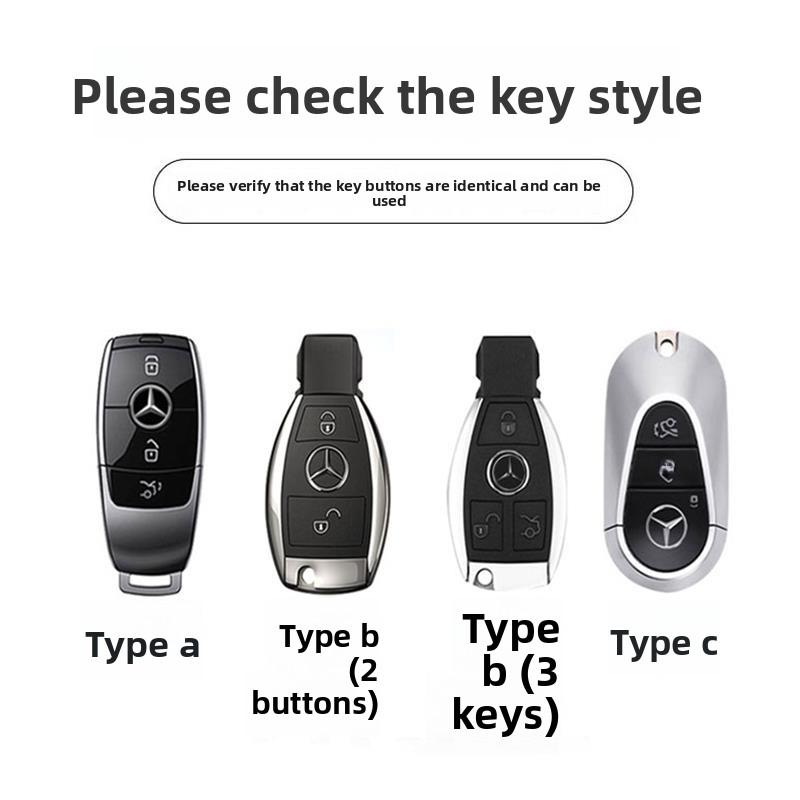 RPO5   Leather Car Key Case Fob for Mercedes Benz A B C S Class AMG GLA CLA GLC W176 W221 W204 W205 Suede Car Key Cover Bag