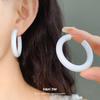 Silver Needle Acrylic Round C-shaped Stud Earrings Dopamine Sweet Small Fresh Versatile Earrings Niche High-end Earrings