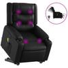 Vidaxl Reclining Lift Chair with Massage, Electric, Black