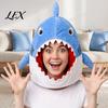 Versatile Plush Headgear for Carnival Shark Hat Mask Adults/Kids, Funny Headgear, Adjustable Costume Hood Halloween Theme Parties Photo Prop