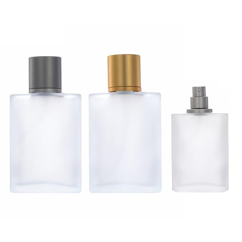 1PC 50ml/100ml Screw Top Sandblasted Glass Perfume Bottle Liquid Spray Empty Bottle Frosted Dispenser Bottle Makeup Sub-Bottling