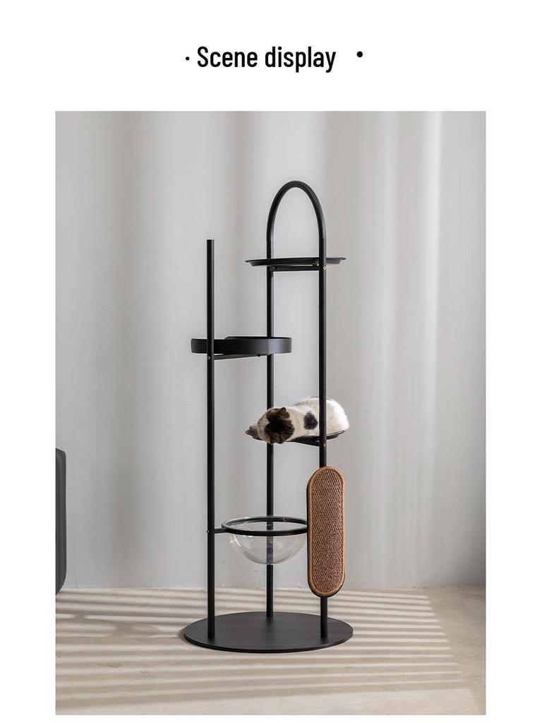 Space-Saving Cat Tree: Integrated Scratching Post, Bed, Climbing Frame, and Capsule Shelf