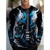 T-shirt Strumenti Musicali da Uomo Chitarra Pianoforte Stampa 3D Manica Lunga Tee Harajuku Y2k Tee Streetwear Top Oversize Abbigliamento Uomo
