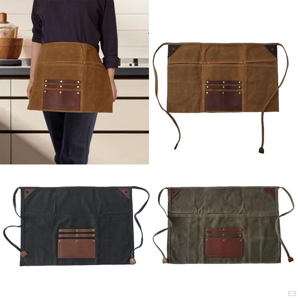 Cross Back Belt Work Waist Apron for Restaurant Staff