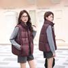Down Cotton Vest Women's Short Stand-up Collar Winter New Vest Drawstring Cotton Vest Outer Wear Vest Thick