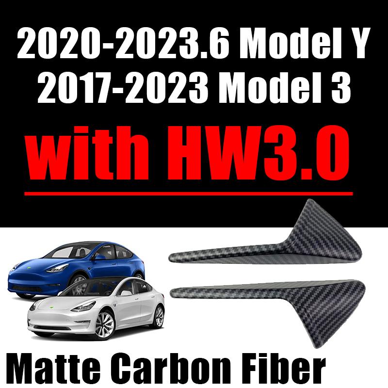 Car Side Camera Protective Cover ABS Carbon Fiber Protective Cover Turn Signal Cover Suitable for Tesla Model 3 Model Y