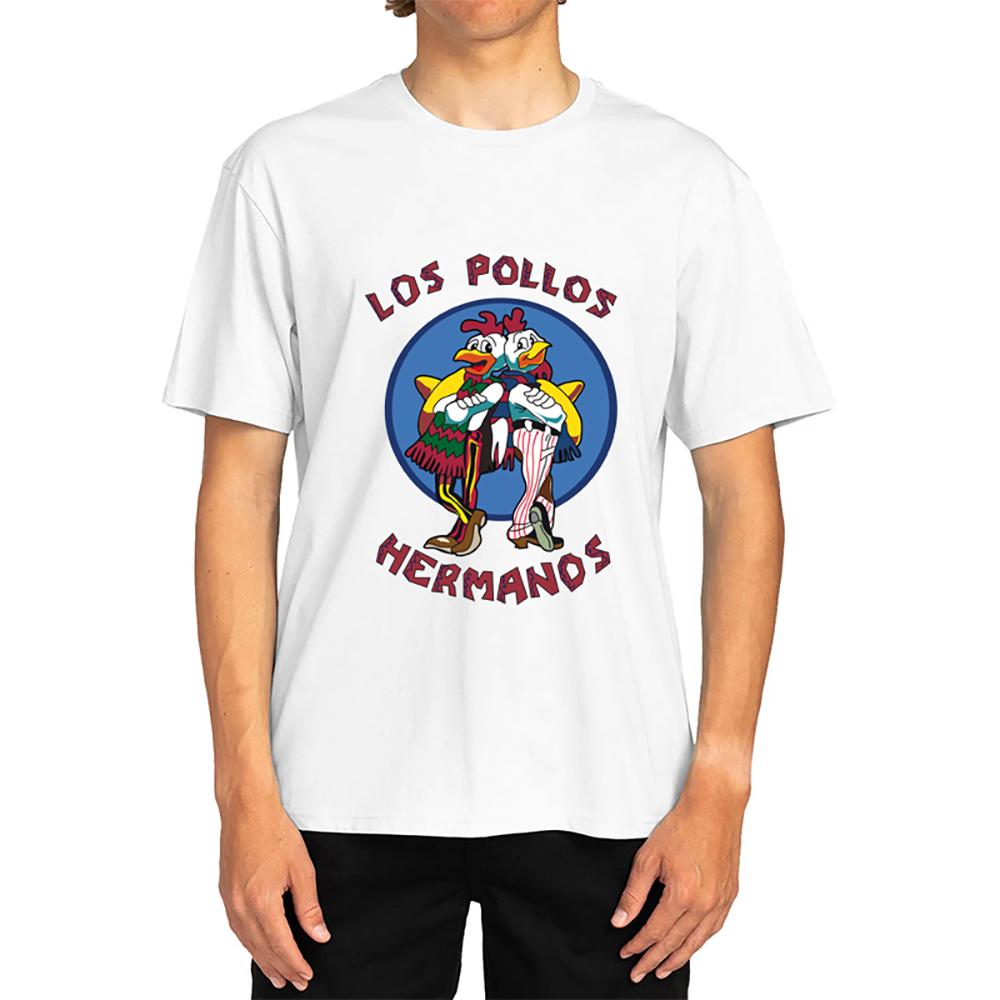 Breaking Bad LOS POLLOS Hermanos Mens TShirt 100 Cotton Short Sleeve Graphic Tee TV Series Merchandise Streetwear