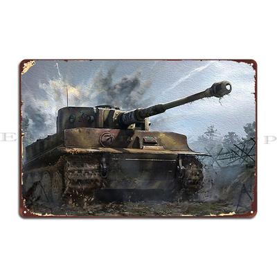 Letrero metálico de tanque Tiger I para bar, cueva, placa personalizada para fiesta, cartel de hojalata